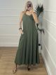 Super Wide Flower Jumpsuit/Khaki
