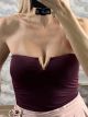 Strapless GoldVe Top-14876/Burgundy