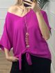 Fish Necklace Top/Magenta