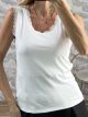 Lace Rip Elastic Top-33049/White