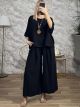 Soft Plus Size Necklace Viscose Set-7304/Black