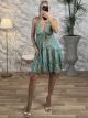 Silk Mini Openback Dress-Gold Flowers-2514/N3
