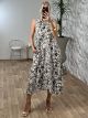 Viscose Sleeveless Dress 530-A12/Khaki