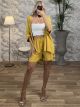 Casual Kimono Shorts Set/Mustard