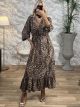 Maxi Leopard Buttons Dress/N4