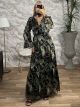 Maxi GoldenThread Wrapover Dress/Khaki