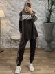 Velvet Leopard Stripe Set/Chocolat
