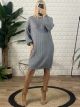 Knitted Braids Dress-1005/Grey
