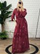 Maxi Muslin Paisley Dress/Burgundy