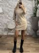 Mini Knitted Dress-2163/Beige