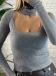 Knitted Top Choker/Grey