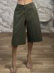 Wide Cotton Long Shorts-2404/Khaki