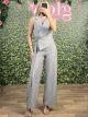 Vest Zipper Jumpsuit/Grey