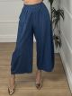 Cotton Denim Wide Pants