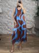Satin Sleeveless Midi Dress-2779/Chocolat