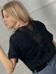 Knitted Back T-shirt/Black