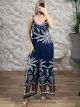 PalmTrees WideStraps Jumpsuit-2013/Navy Blue