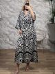 Viscose Tunic Maxi Dress-7282/Black&White