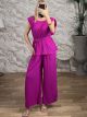 Pleated Pads Set-Plus Size/Magenta