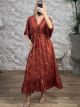 Silk GoldPrint Maxi Dress-2628/N4