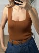 Knitted Classic Top/Brown