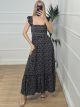 Wasp Nest Floral Dress/Black