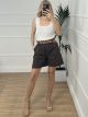 Cotton Paperbag Shorts/Chocolat