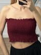 Wasp Nest Strapless Top-NEW/Burgundy