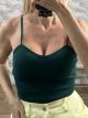 Spaghetti Straps Cups Top-3085/Dark Green