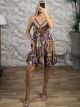 Silk Boho GoldPrint Mini Dress-6422/N6