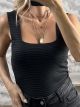 Metallic Knitted Ribbed Top-1500/Black