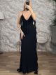 Muslin OpenBack Ruffled LongStraps Maxi Dress/Black 