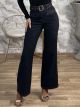 Wide Leg Belt Denim Pants-3988