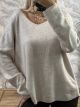 Strass Shoulders Sweater/Beige