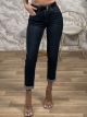 Skinny Highwaist Belt Denim Pants-0160/Dark Blue