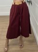 Cotton Zip Culotte/Burgundy