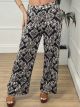 Elastic Summer Pants-Floral/Black-2