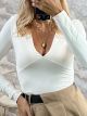 Lycra Ve Elastic Bodysuit-3579/White
