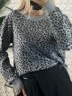 Oversized Leopard Sweater/Grey
