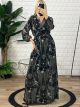 Maxi Muslin Paisley Dress/Black