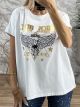Oversized Rever T-shirt/Eagle-White