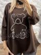 Pearly Teddy Sweatshirt-NEW/Chocolat