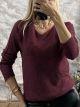 Knitted Lurex Top/Burgundy