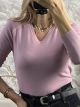 Viscose Knitted Ve Top-508/Pink