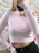 Choker Knitted Crop Top/Pink