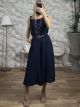 Soft Jewellery&Belt Zip Kilot Set-3562/Navy Blue