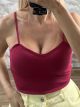 Spaghetti Straps Cups Top-3085/Burgundy