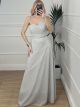 Lurex OneShoulder Maxi Dress/Silver