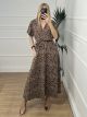 Animal Shortsleeves Dress/Small Leopard