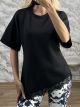 Asymmetric Lace Top-26021/Black